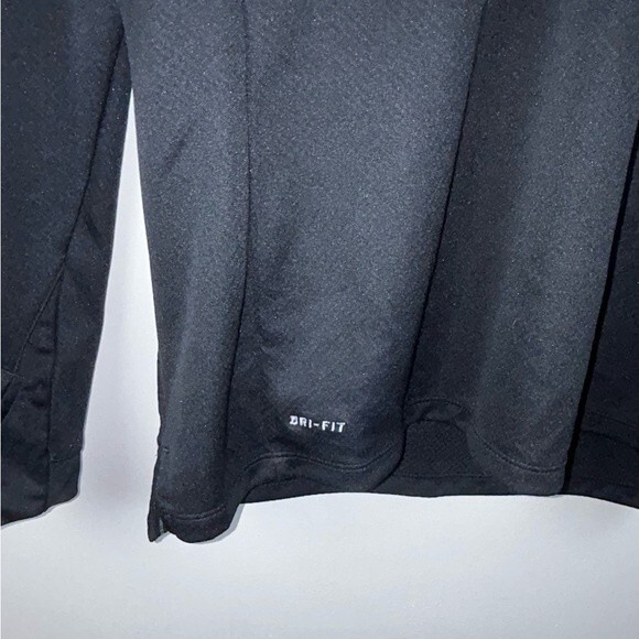 Nike Women’s 1/4 Zip Athletic Running Top with Thumbholes Black Neon Yellow sz M - Picture 4 of 10